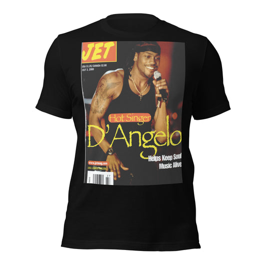 D'Angelo JET Magazine 2000 vintage t-shirt - black unisex cotton tee featuring neo-soul legend and R&B icon